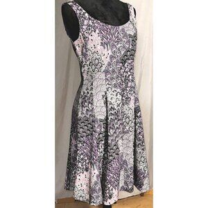 Connected Purple Peacock and Feathers Print Tank Dress, Size 6